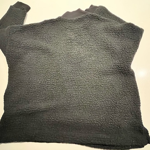 AERIE SHERPA WOMEN 2XL 1/4 ZIP FLEECE PULLOVER MOCK NECK BLACK SWEATER - Picture 12 of 12